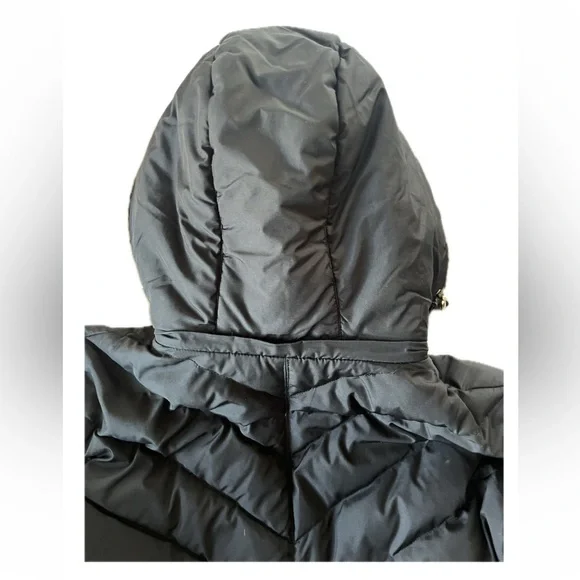 Michael Kors Women Down Coat Puffer Faux Fur Trim Hooded Plus 1X Black Gold - Picture 6 of 11